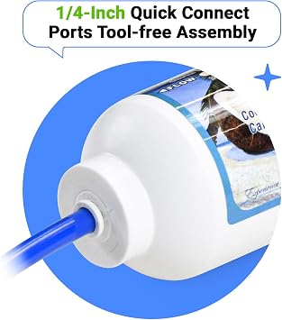 PureT Inline GAC Post-Carbon Filter, 12x2.5, 1/4 EZ Connect