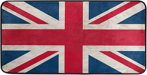 Miniatura 1 de ALAZA Retro Union Jack British Flag Non Slip Kitchen Floor Mat Kitchen Rug for Entryway Hallway Bathroom Living Room Bedroom 39 x 20 inches(1.7' x
