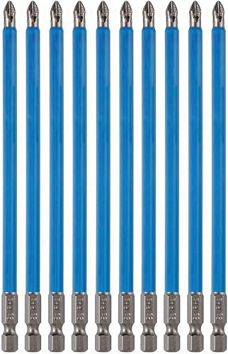Phillips PH2#2 - Juego de puntas de destornillador antideslizantes, 10 unidades, vástago hexagonal de 14 de pulgada, 6 pulgadas5.906 in de longitud,
