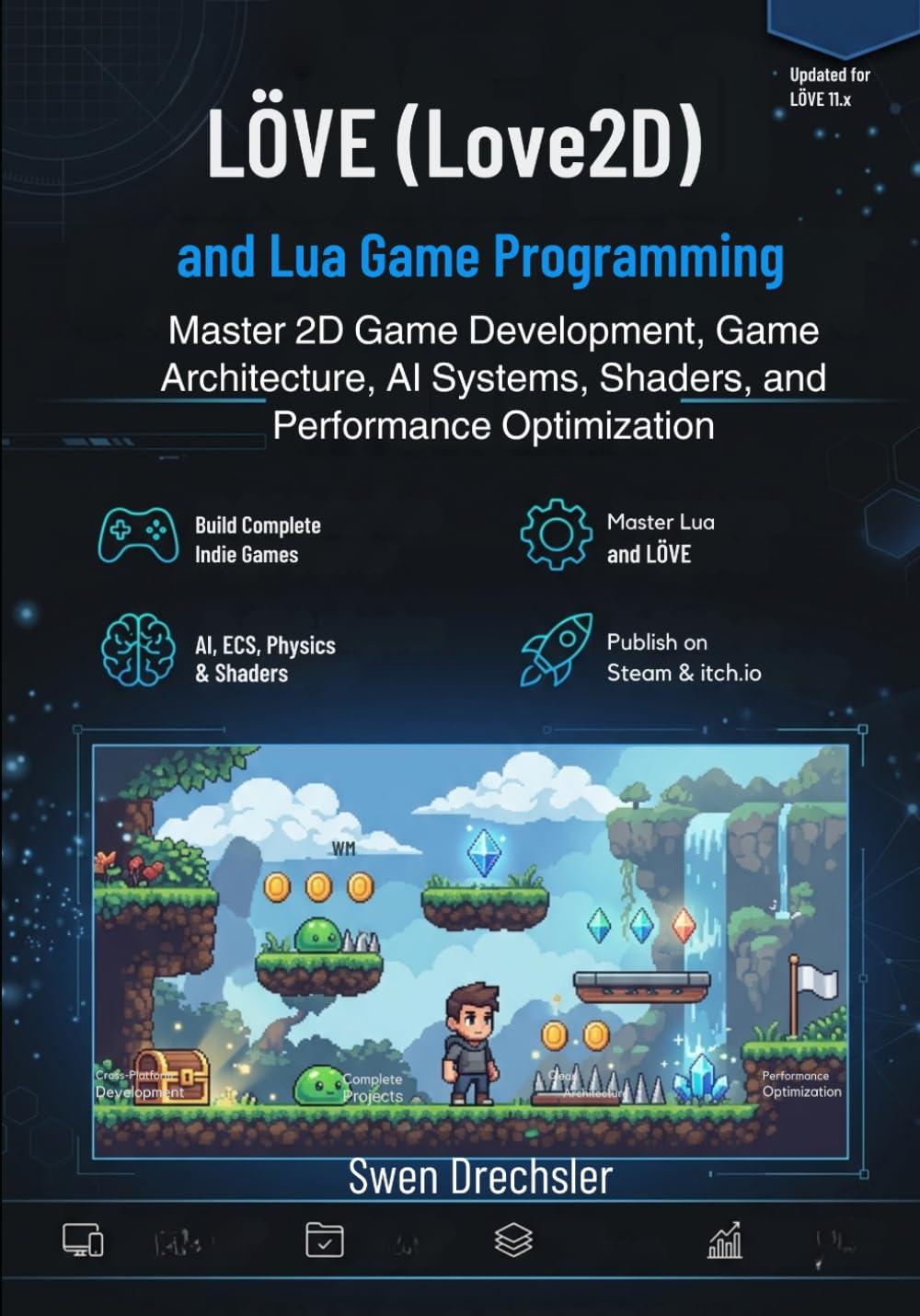 LÖVE (Love2D) and Lua Game Programming: Master 2D Game Development, Game Architecture, AI Systems, Shaders, and Performance Optimization