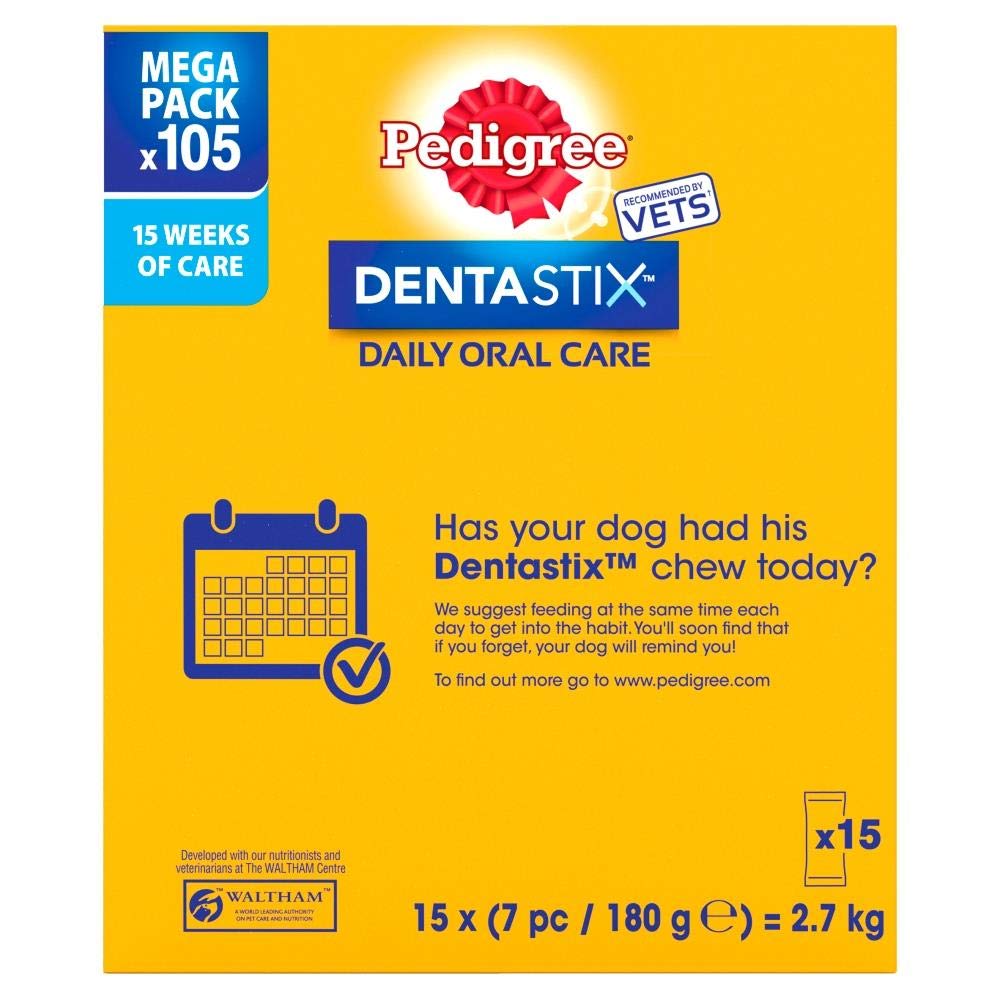 Pedigree DentaStix Daily Dental Chews Medium Dog 10-25kg 105 Sticks