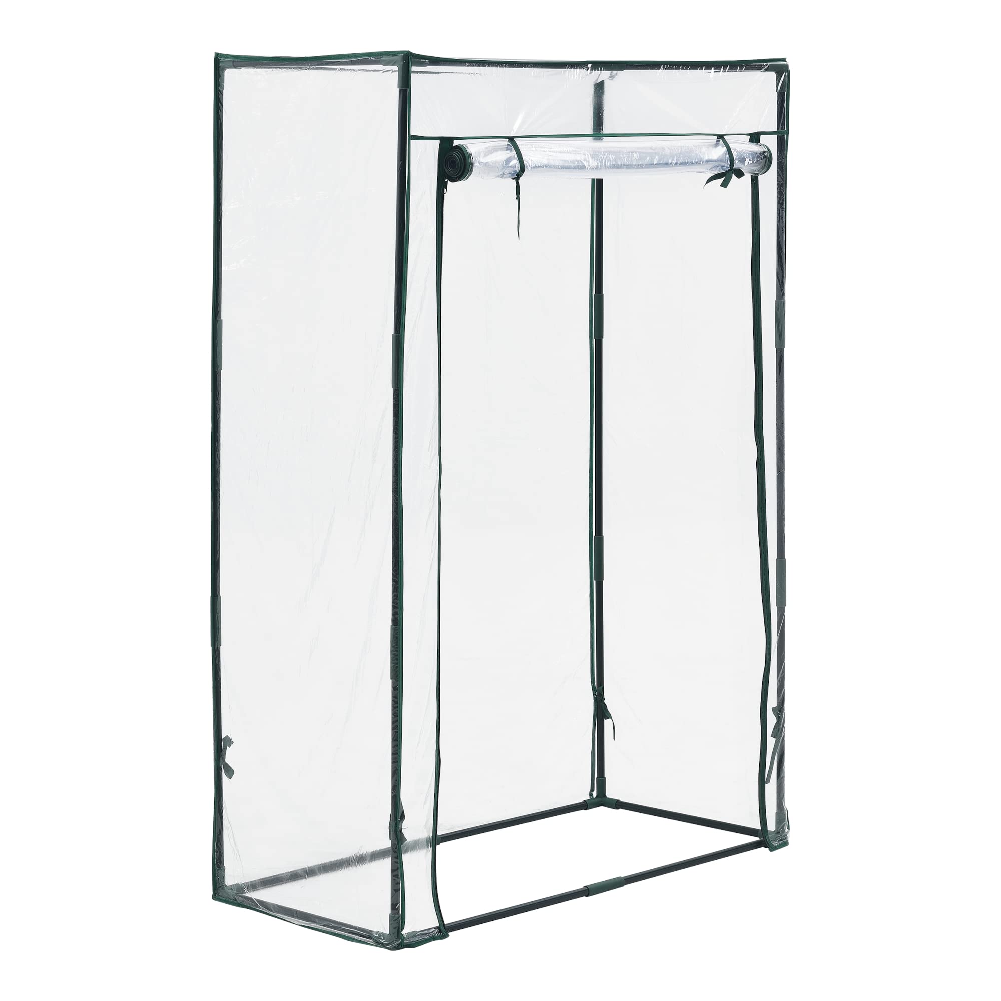 [en.​casa] Serre de Tomates Protection Intempéries Porte Zippée Serre de Jardin pour Fleurs Légumes Herbes Acier PVC 100 x 50 x 150 cm Transparent