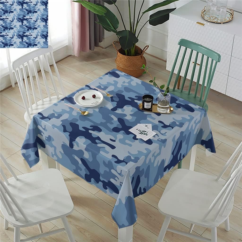 Camouflage Round Tablecloth Wedding Decor Waterproof Table Cover Dining Decor(153x259cm)