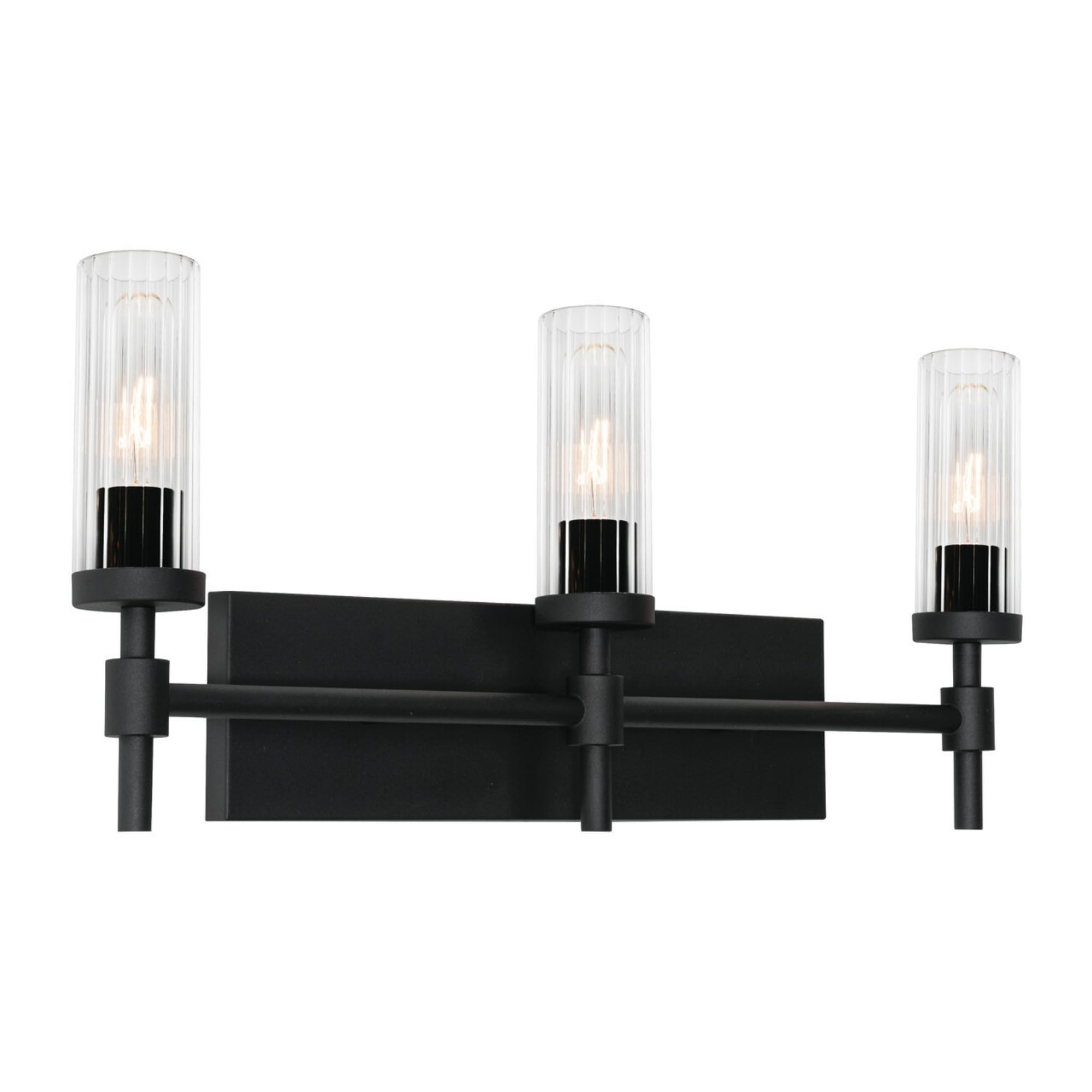 AFX Huntington 24" Changing Table, Clear Ribbed Glass Shade, Black Finish-picture-17