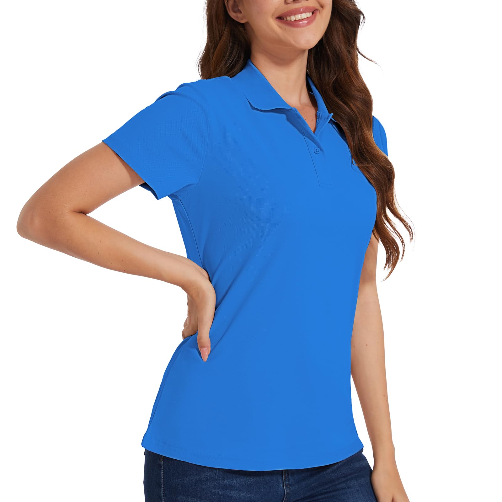 Casei Womens Polo Shirts Golf Shirts Quick Dry Moisture Wicking Black and White Polo Shirt XX-Large Royal Blue