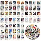 MiodiyaArt Anime Posters 60Pcs and 50pcs Stickers Room Decor Aesthetic, Cute Anime Stuff for Bedroom