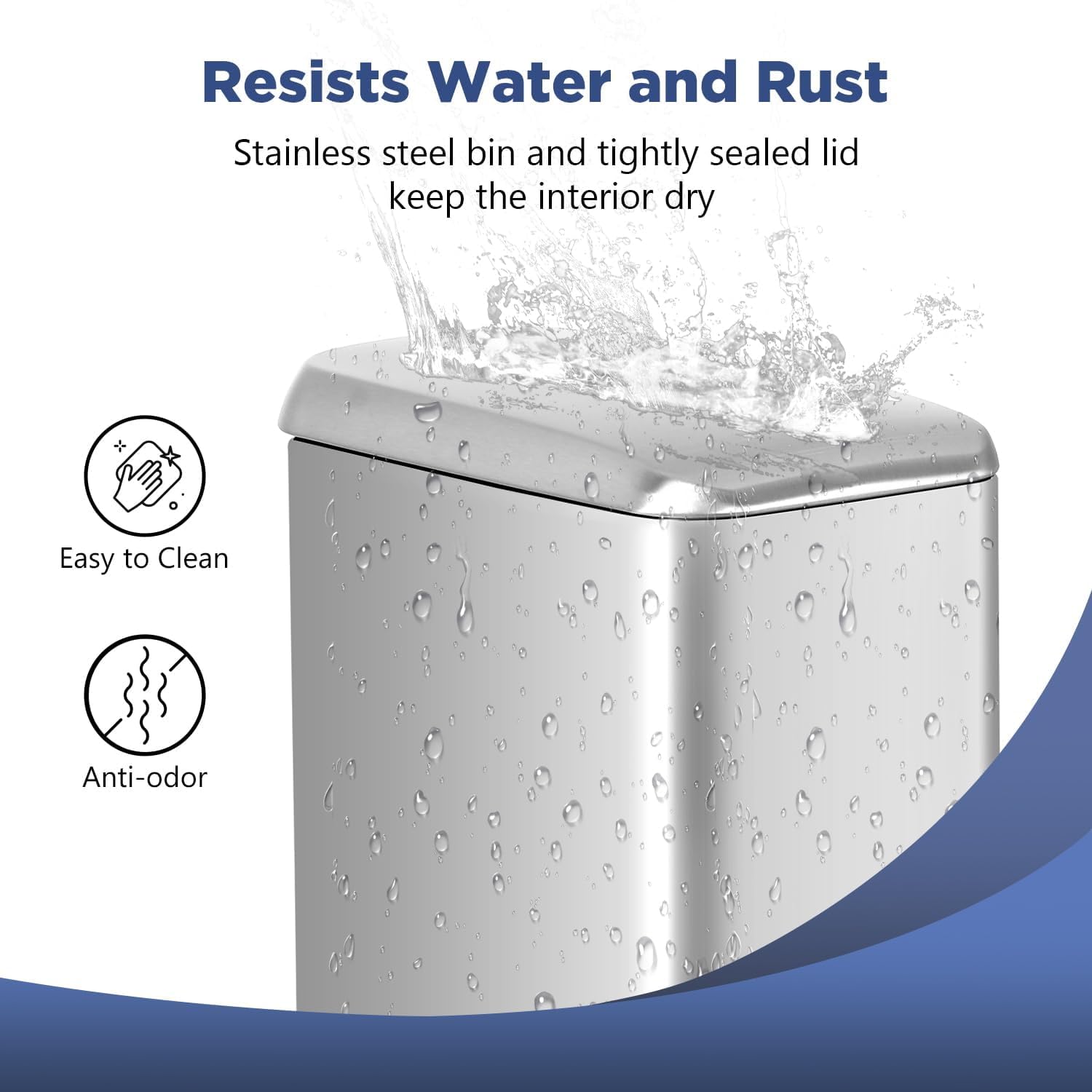 Bigacc 1.3 Gallon Kitchen Trash Can, Stainless Steel Small Trash Can & Mini Garbage Can with Removable Plastic Inner Bucket Lid, Foot Pedal, Waste Bin for Bathroom