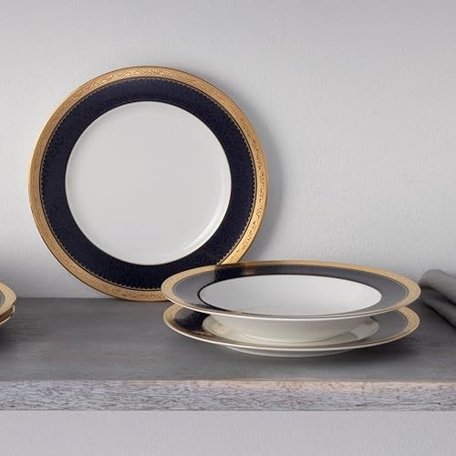 Miniatura 7 de Noritake Odessa Cobalt Gold - Juego de vajilla de 12 piezas, servicio para 4 personas