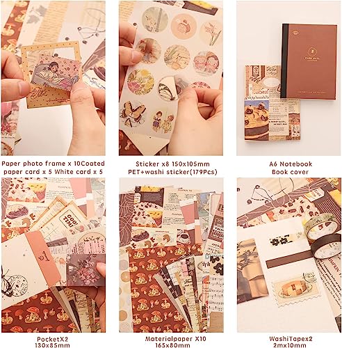 Image of RANDEN Retro Journaling Kit, 346PCS Vintage Scrapbook & Stationery Set with Aesthetic Stickers, Ephemera Pack and Journal Supplies for Bullet Journals, Planners, Albums & Creative Crafts (Retro)