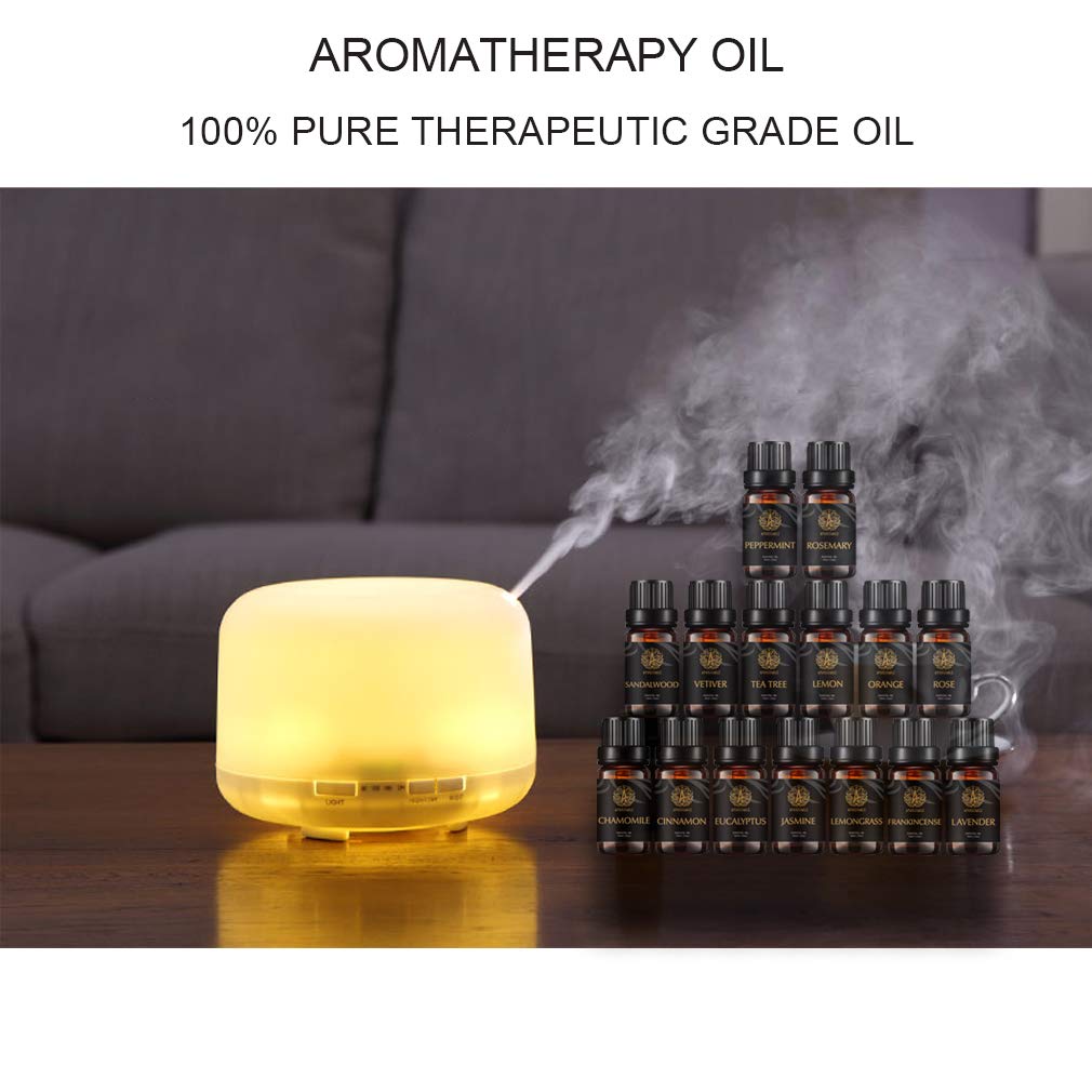 Top 15 zestaw olejków aromaterapeutycznych do dyfuzora, 100% czystego olejku eterycznego zestaw, terapeutyczny zestaw olejków eterycznych klasy - róża, jaśmin, drzewo sandałowe, wetiwer, mięta,