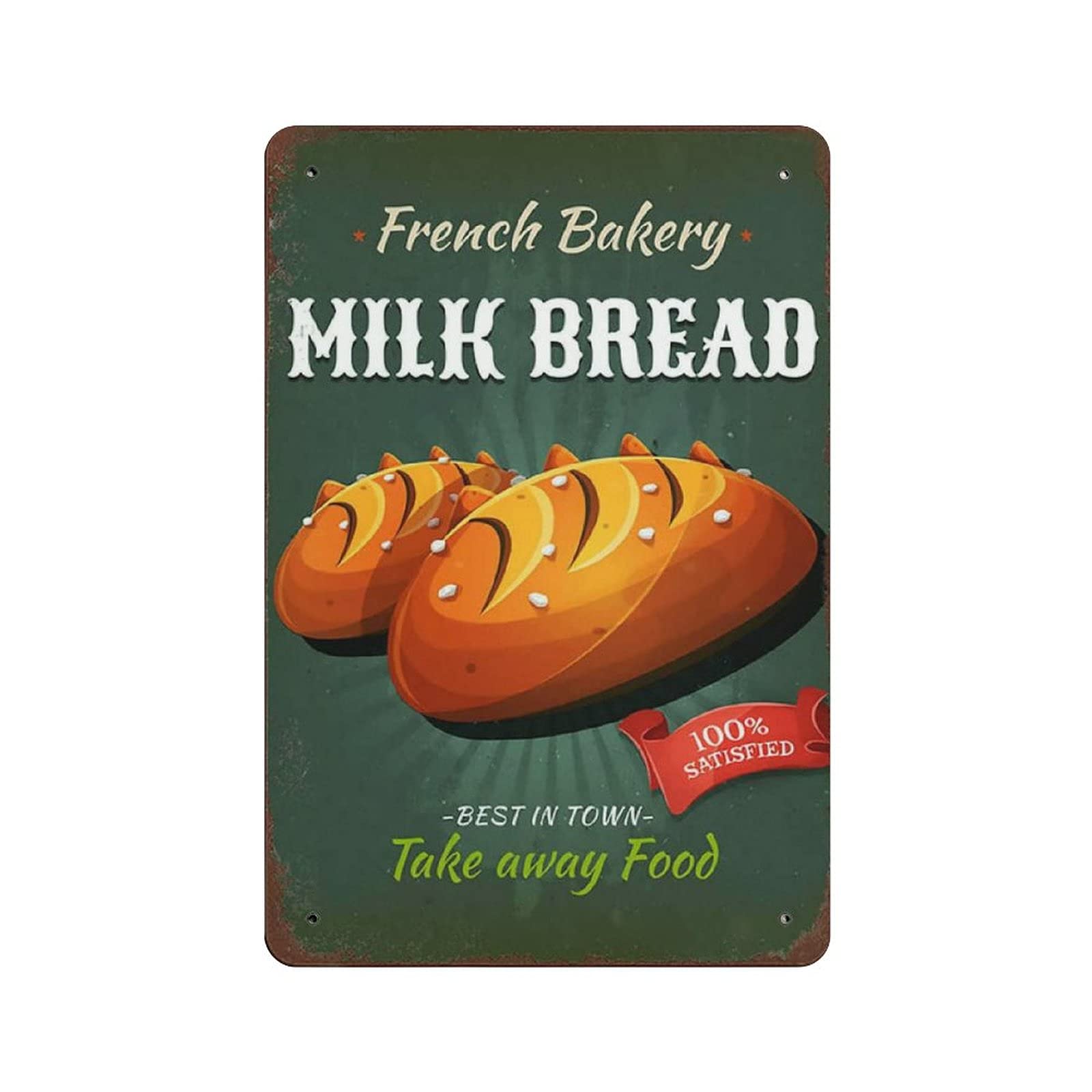 Metal Tin Sign Mike Bread Fast Food Vintage Tin Poster Metal Sign Wall Decoration Country Kitchen Home Garage Decor 12"x8"