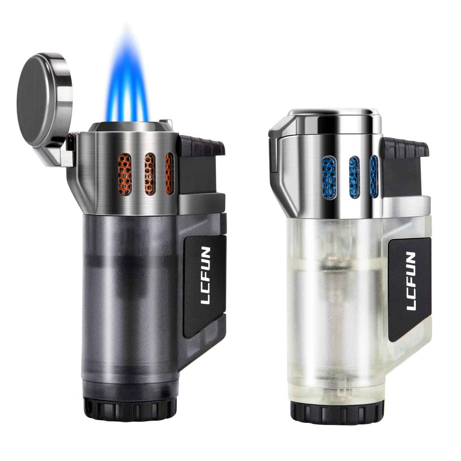 Torch Lighters 2 Pack Triple Jet Flame Butane Lighter 3 Flame Torch