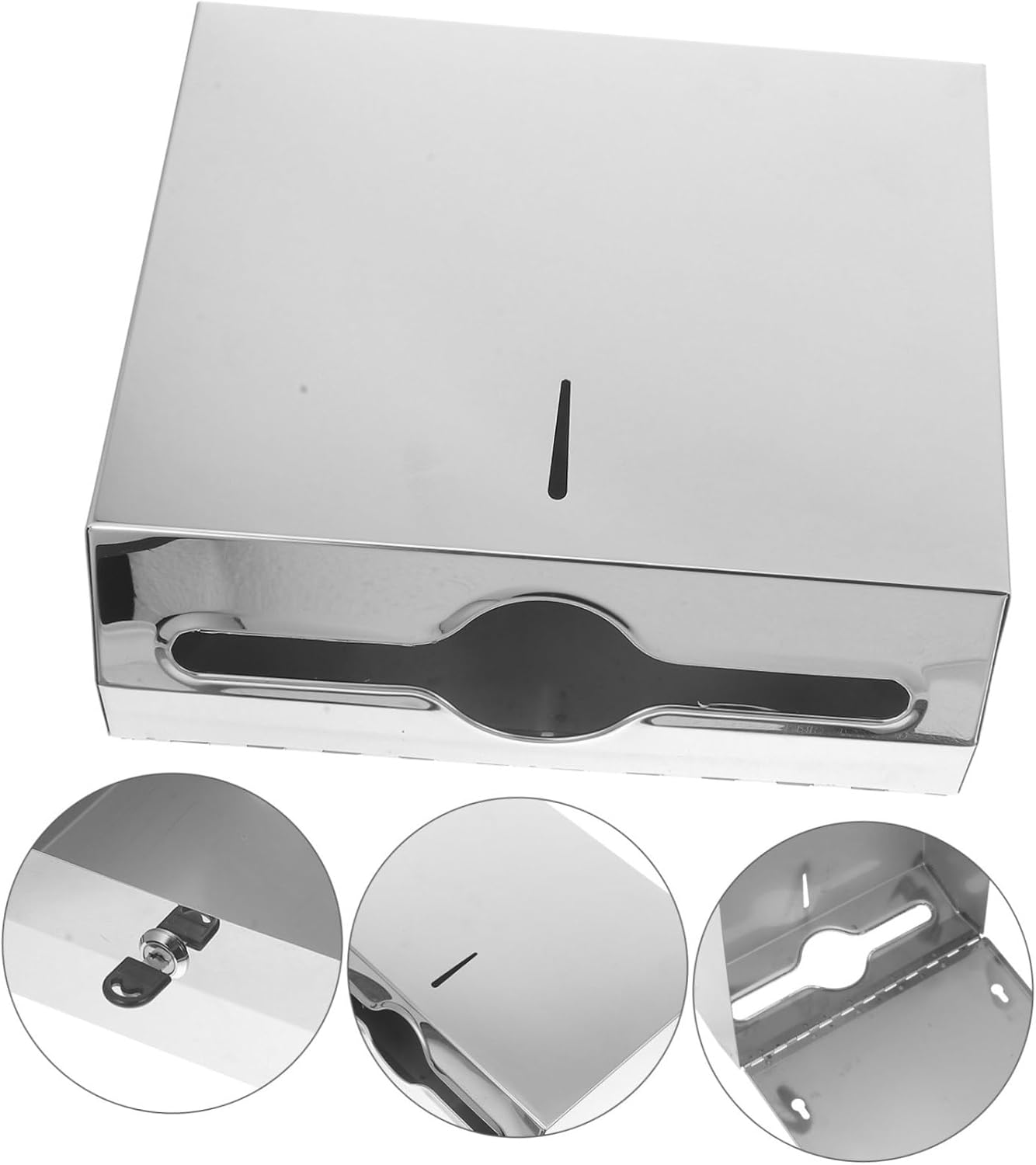 Stainless Steel Paper Towel Dispenser Wall Mount Tissue Holder for Bathrooms Hospitals and Public Spaces Elegant Design for Quick Tissue Replacement and