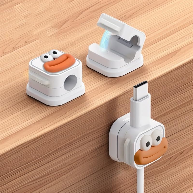 10pcs clamp bracket, magnetic wire shock-absorbing silicone clamp, suitable for office desks, walls, bedside tables, cars, homes, offices, white