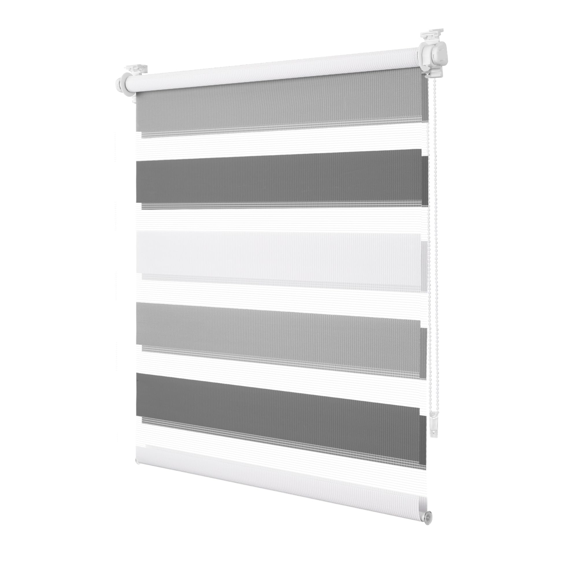 TFSKY Doppelrollo Klemmfix ohne Bohren | 100% Polyester, Lichtdurchlässig & Verdunkelnd, Rollos Für Fenster innen, Stufenlos für Wohnzimmer, Büro