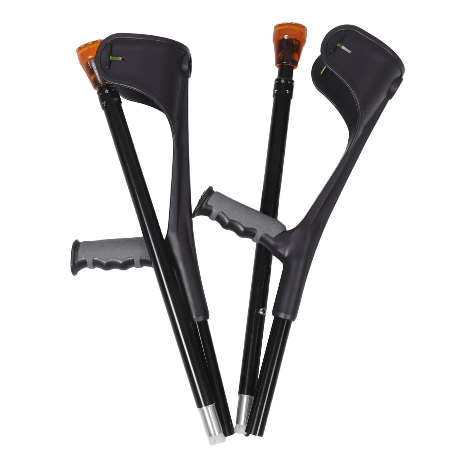 Kisangel Muletas Axilares para Adultos con Diseño Plegable, Almohadilla Ergonómica de Brazo, Altura Ajustable y Estructura Ligera de Aleación de Aluminio para Actividades Diarias y Autobús