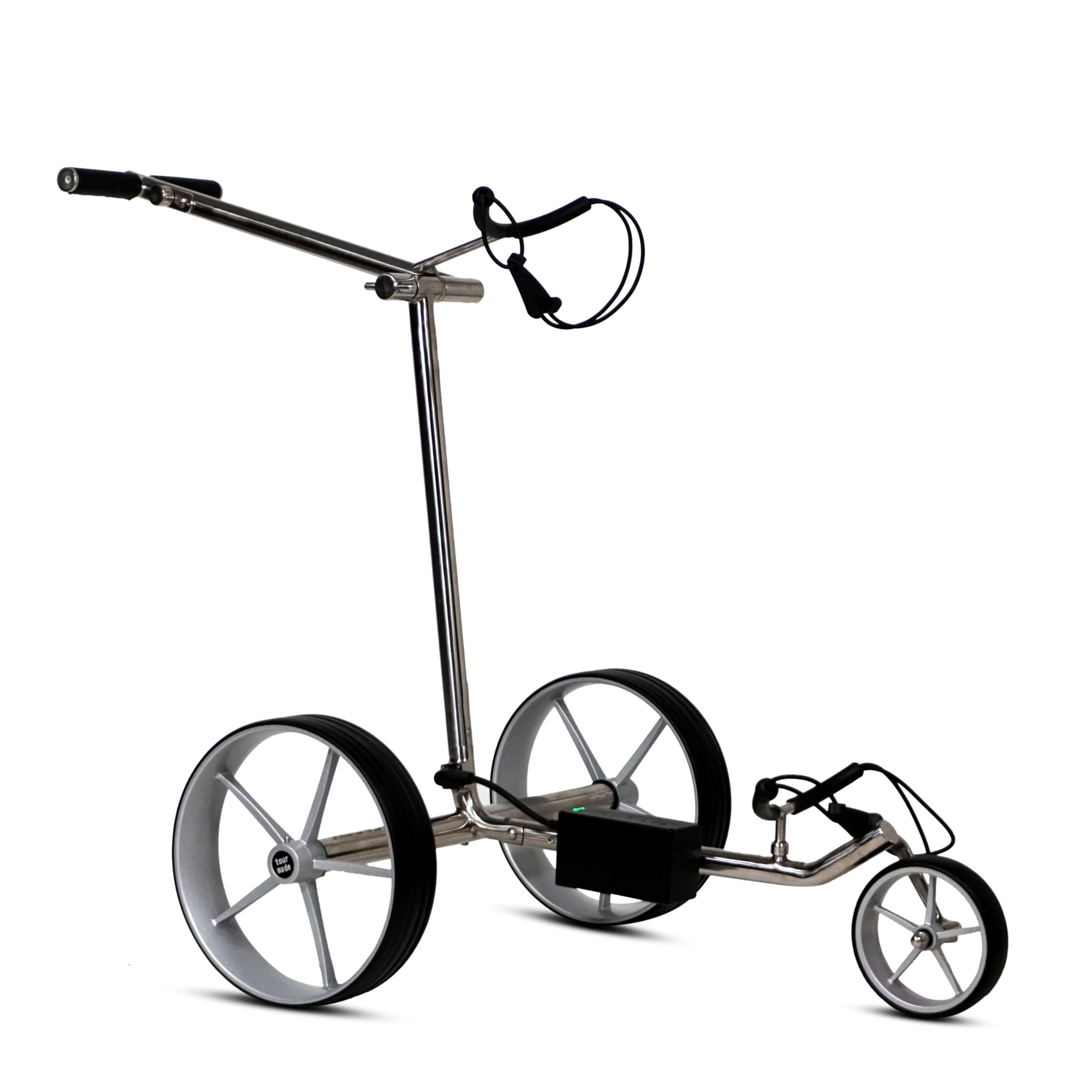 tour made Haicaddy HC9 I Golftrolley Elektrisch I Dank Parkbremse, Bergabfahrbremse & Hangausgleich pefekt für bergige Plätze I neues Modell I Deutsche Markenqualität