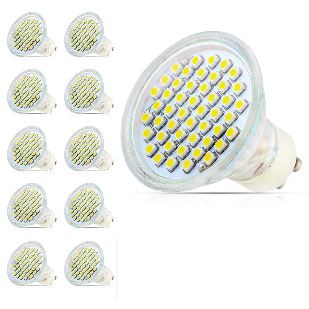 Mengjay® LED bulbs, 10 pieces GU10, AC 220-240V, 2.5W, 2835 SMD 48, LED energy saving bulbs, warm white light