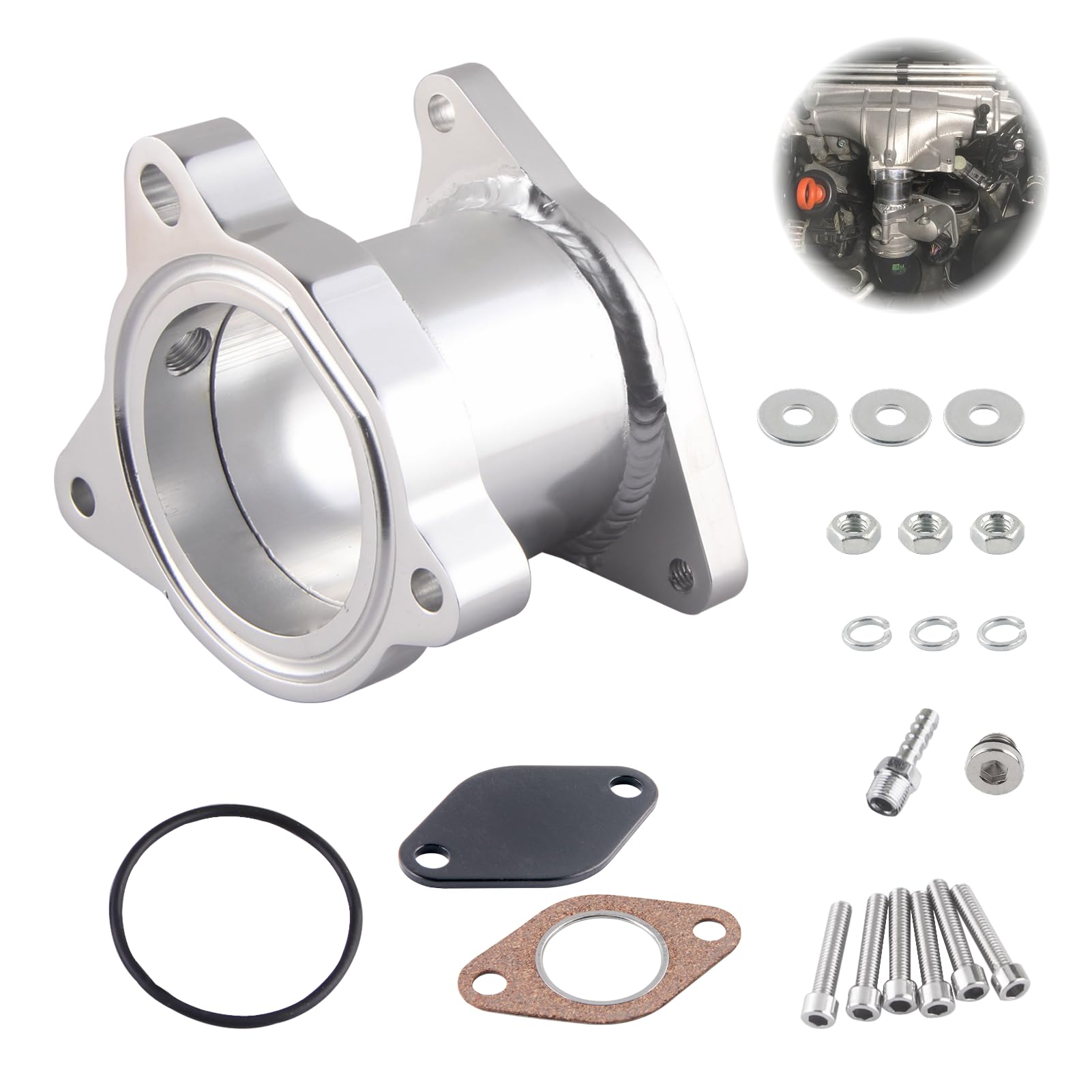 Kit De Suppression Egr 2.0 Tdi 1.9tdi,Vanne Egr Vanne 57mm, Tuyau De Rechange Pour Valve Egr, Pour Mk5 Mk4 Mk2 A3 A4 A4 A6 Q5