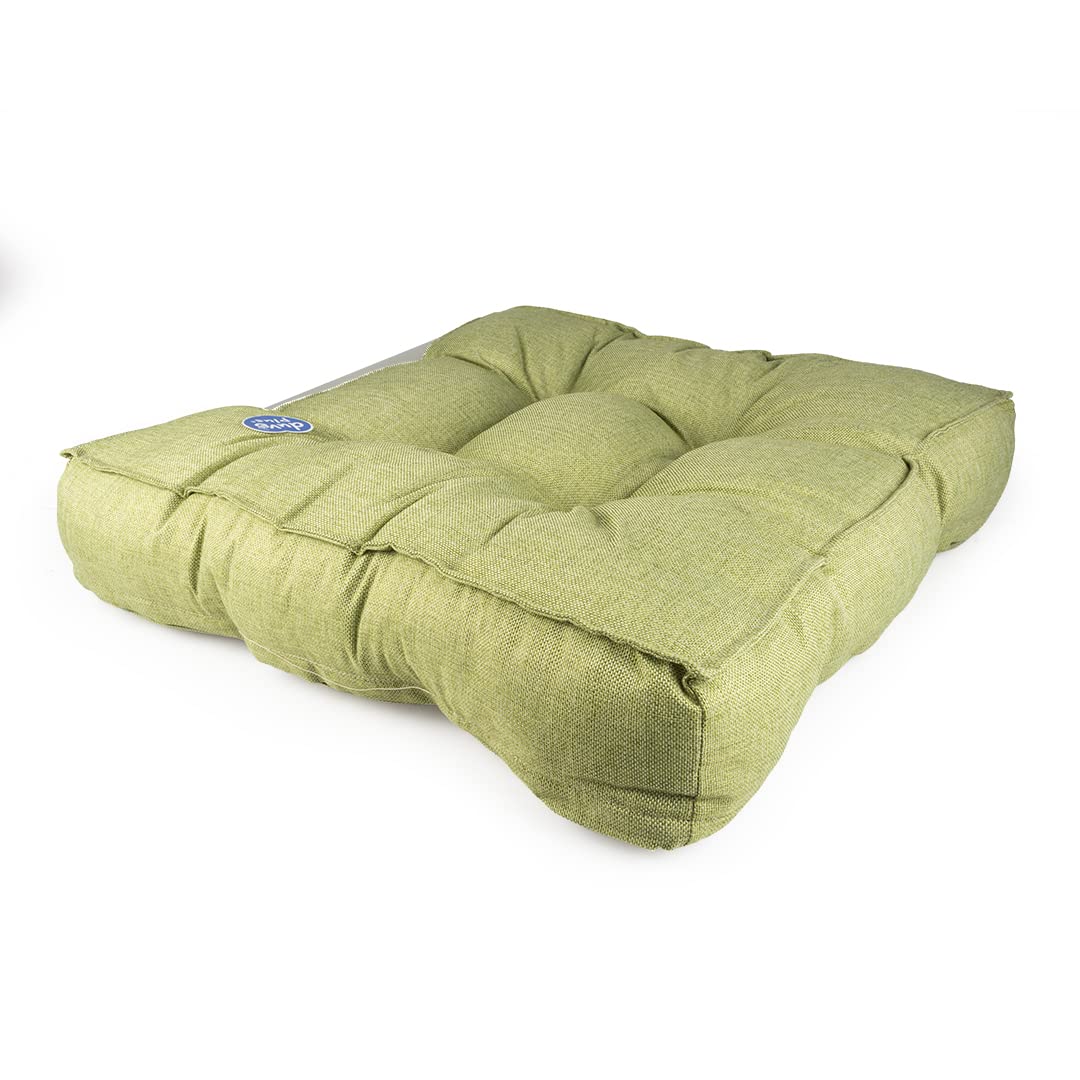 duvoplus, Cuscino quadrato 101 x 101 x 18 cm, verde, 100% poliestere, cuscino interno imbottito (imbottitura in PP), con cerniera e manico, fodera lavabile in lavatrice, senza bottoni
