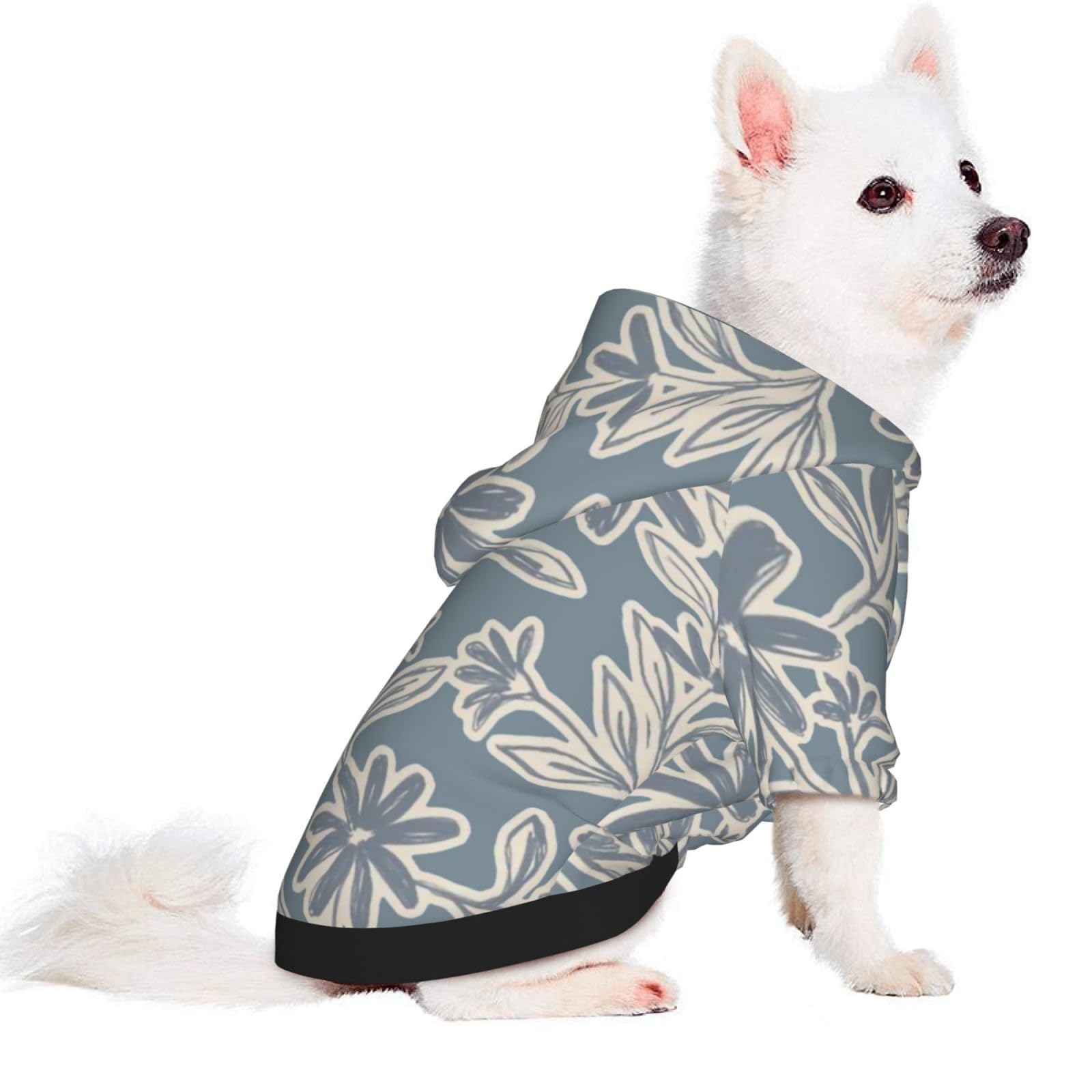 Amazon.co.jp: ドッグウェア 水彩 葉っぱ ペット服 冬 パーカー 帽子