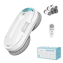 HIXZAP Robot Lavavetri,2400-3200pa Robot Lavavetri Automatico con Doppio Getto D’acqua,3 Modalità di Pulizia,Rilevamento Intelligente dei Bordi,Telecomandoe 13 Panni