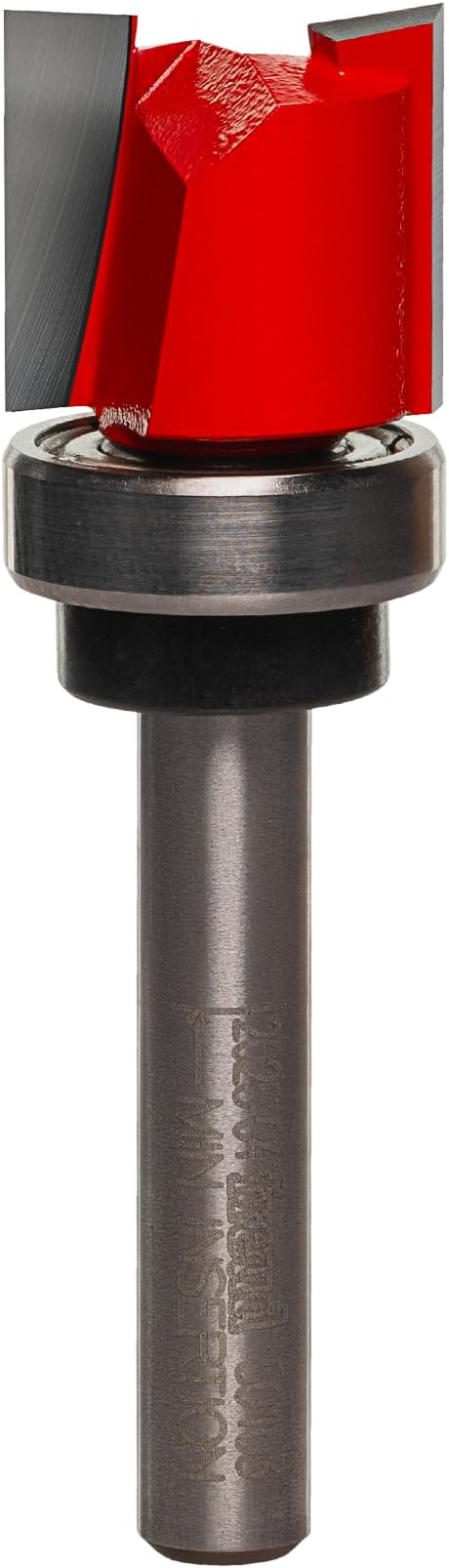 Freud 50-103: 5/8" (dia.) Top Bearing Flush Trim Bit with 1/4" shank, 2-1/4" overall length