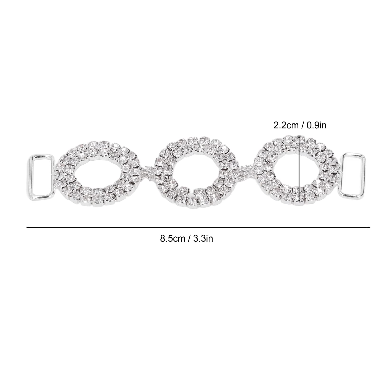Chiusure con Fibbie da 8,5 Cm, Connettori per Bikini da 5 Pezzi, Strass in Vetro Scintillante, Connettori per Costumi da Bagno Bikini, Fibbia per Costumi da Bagno