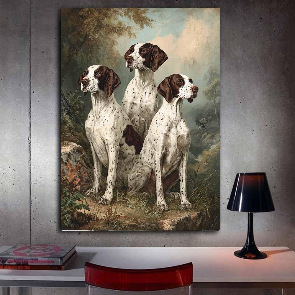 DMZPKZB tableau sur toile représentant la faune kwiaty i psy decoration mural, duży taille, pour salon, chambre, couloir, bureau, salle de bain (wielokolorowy)-80 x 120 cm bez ramki