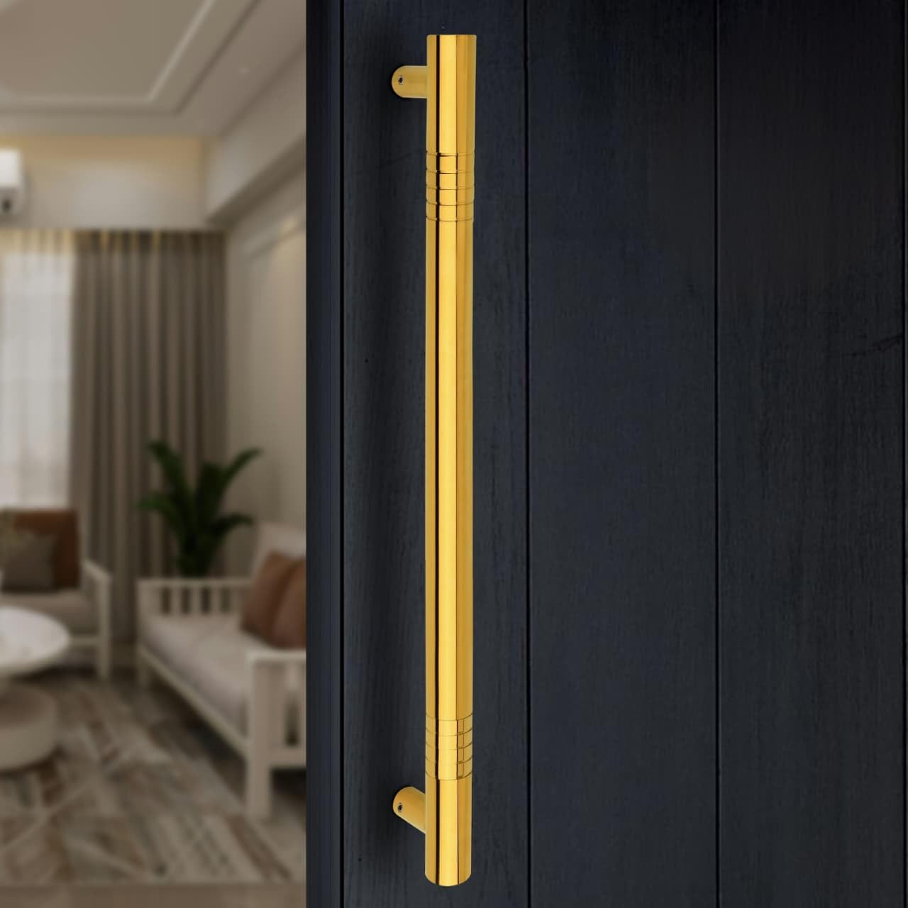 ALDEN 18 inch Main Door Handle/Handle for Glass and Wooden Door/Pull and Push Stainless Steel Door Handle (Black Matt Finish) (Pack of 1) — Amazon image 6