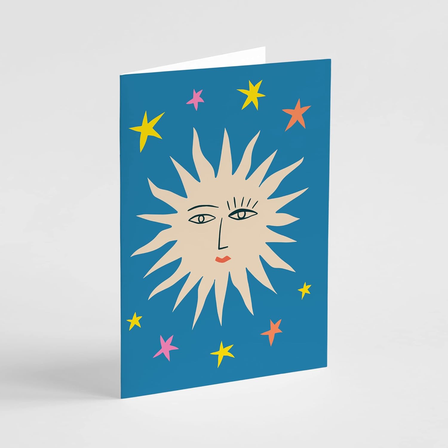 Ritzy Rose Boho Greeting Cards Whimsical Astrology Notecards | Box Set of 24 Cards + Envelopes Made in USA (Retro Stars and Moon)