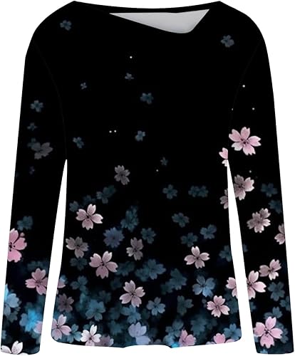 Miniatura 3 de Women's Fall Tops 2023 Criss Cross Color Block Crewneck Long Sleeve Blouses Casual Loose Cotton Comfy Tee Tunic Tops