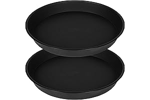 Bird Bath Tops Only - 2 Pack of Black Round Plastic Saucer Dishes for Garden