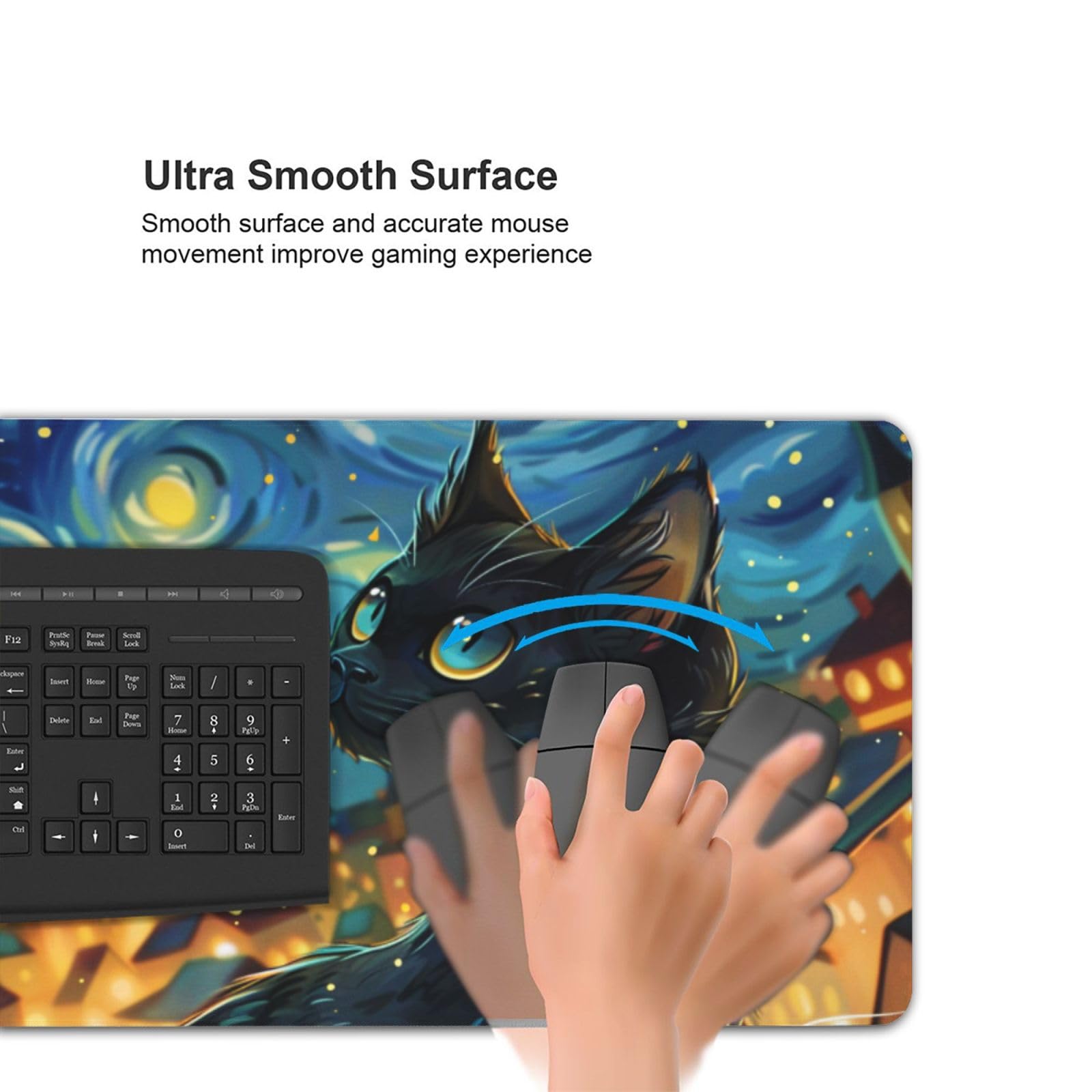 Traum Mousepad XL 1000x500mm/100x50cm Groß Gaming Mauspad Katze, Schreibtischunterlage Mit Anti-Rutsch Basis,Tischunterlage Large Size, für Gaming Office Home Zubehör, Geschenke für Männer-z930