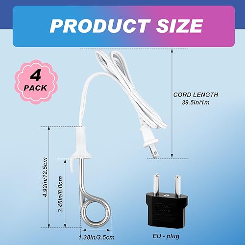 Miniatura 2 de Copkim Paquete de 4 pequeños calentadores de agua de inmersión portátiles de 300 W, 120240 V, accesorios eléctricos para camping, varilla de