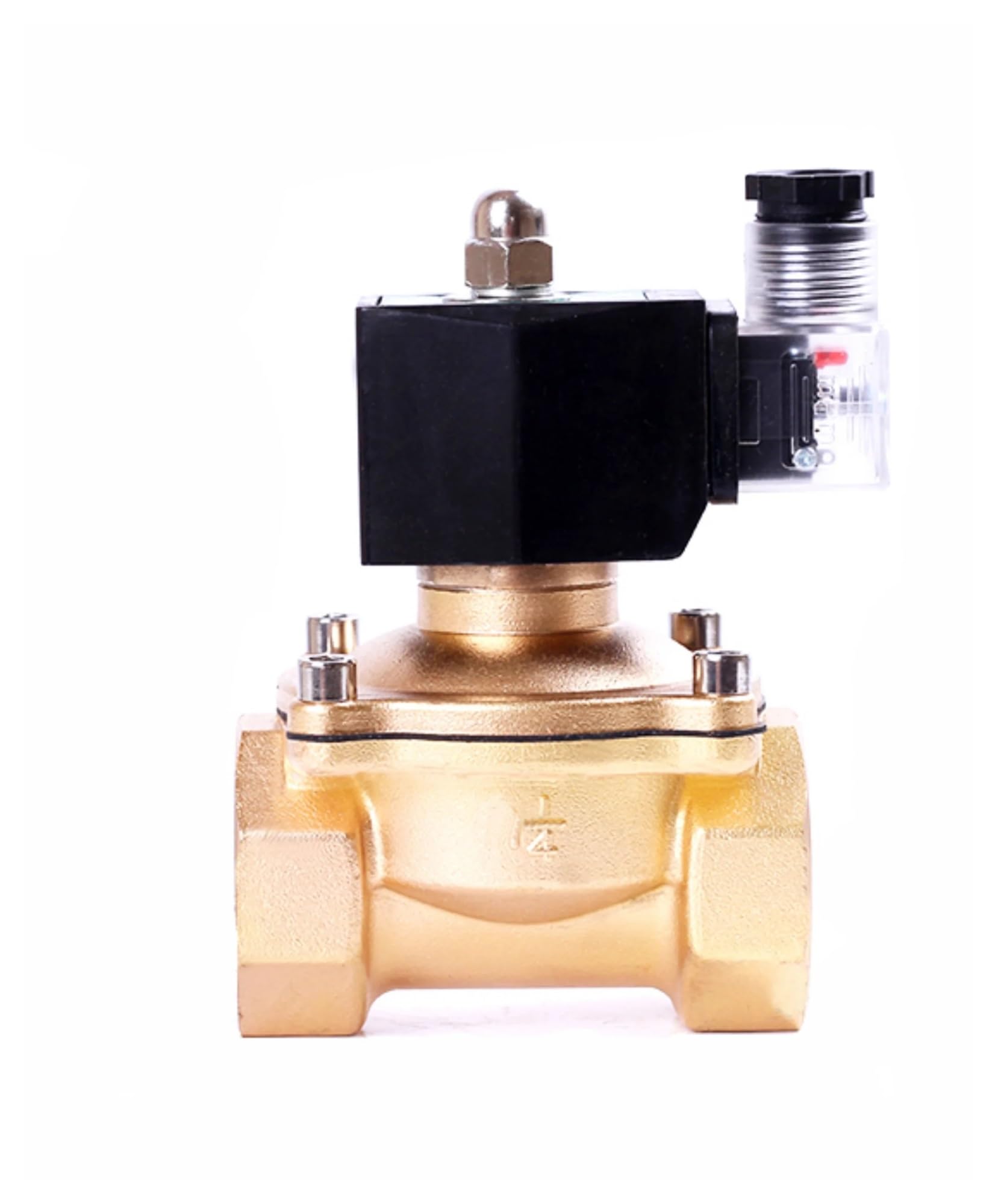 NVSFZGIYG 1-1/2 inch Brass Normally Closed Solenoid Valve 220V 12V 24V Direct Acting with LED Light(Npt Thread,DC24)