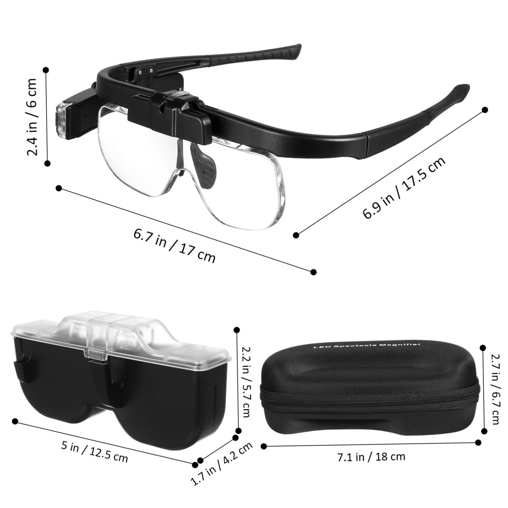 Loupe à Éclairage LED Rechargeable en Abs Acrylique