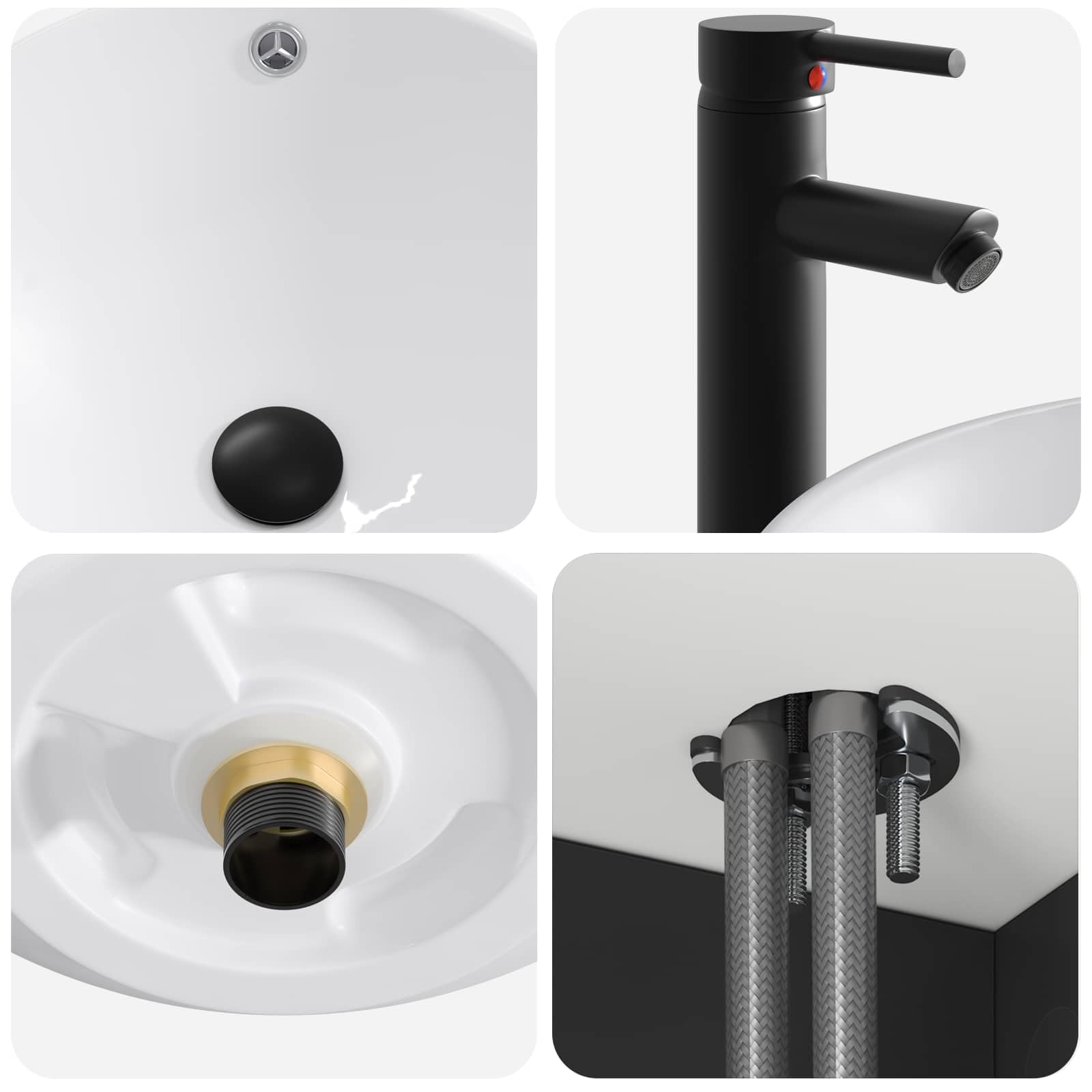 Vanidad de Lavabo montada en la Pared Negro Madera de ingeniería 39 x 35 x 63 cm con Amplio Espacio de Almacenamiento para baño Moderno y Funcional diseño Minimalista