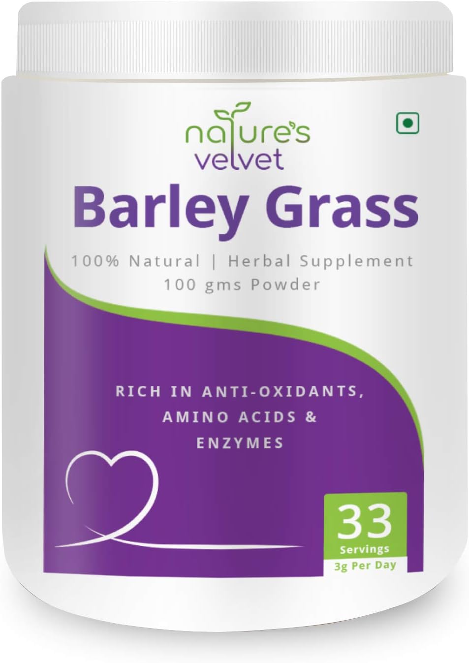 Natures Velvet Lifecare Barley Grass Powder, 100 gms - Pack of One