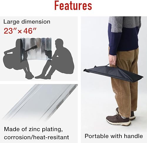Miniatura 5 de Japard - Parabrisas plegable para estufa de campamento, quemador de propano grande y alto, 8 placas de 23 pulgadas de alto y 46 pulgadas de ancho,