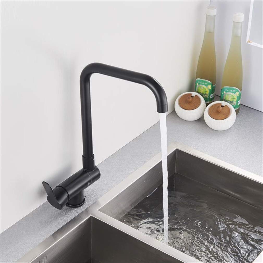 Grifo mezclador negro de alta gama plegable para ventana con rotación de 360°