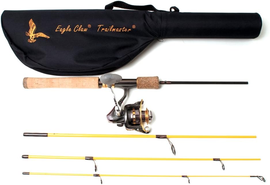 Eagle Claw TMM66S4C Trailmaster Spinning Combo 6'6" Length, 4 Pieces, Medium Power