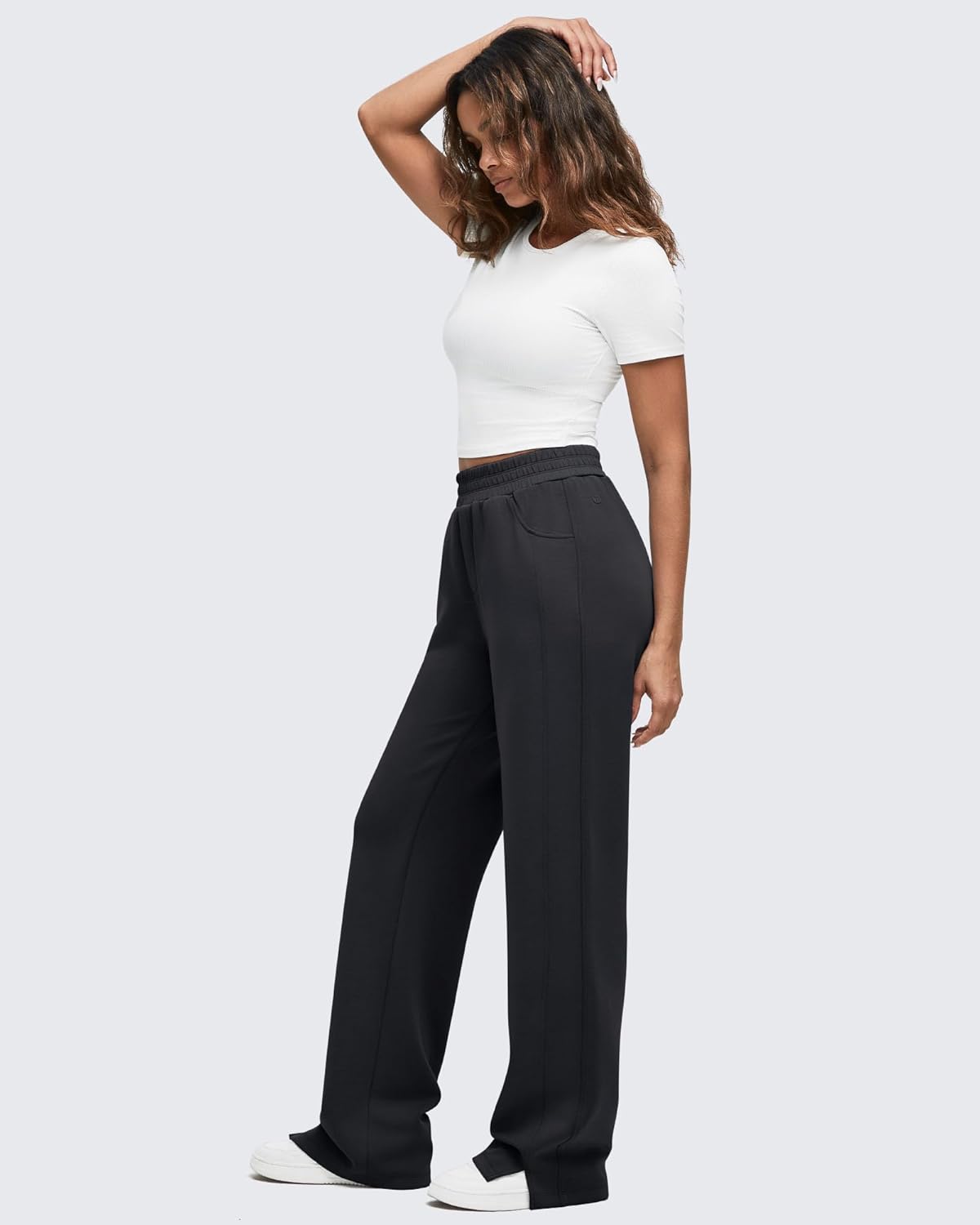 G4Free Smoofit Modal Soft Women Wide Leg Sweatpants High Waisted Side Slit Casual Pants with Pockets Petite/Regular/Tall - Image 5