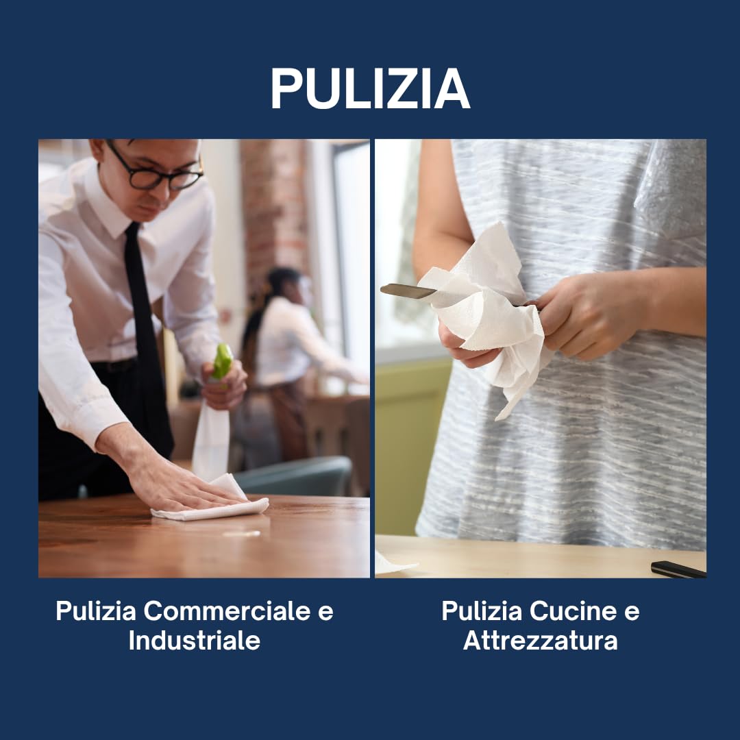 Light 800, Rotoloni Carta Industriale, 2 Veli, 800 strappi a Rotolo, Altezza 25 cm, Diametro 25,5 cm, Adatto per Dispenser, Ideale per Uso Industriale e Domestico (2 Rotoli)
