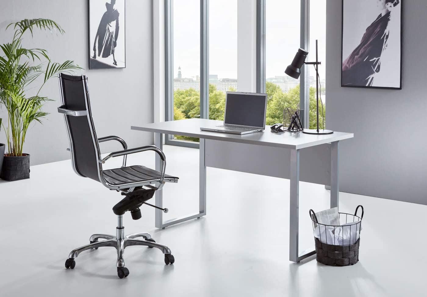 Büromöbel Set Arbeitszimmer Office Edition MINI Lichtgrau Anthrazit Hochglanz (Set 3)