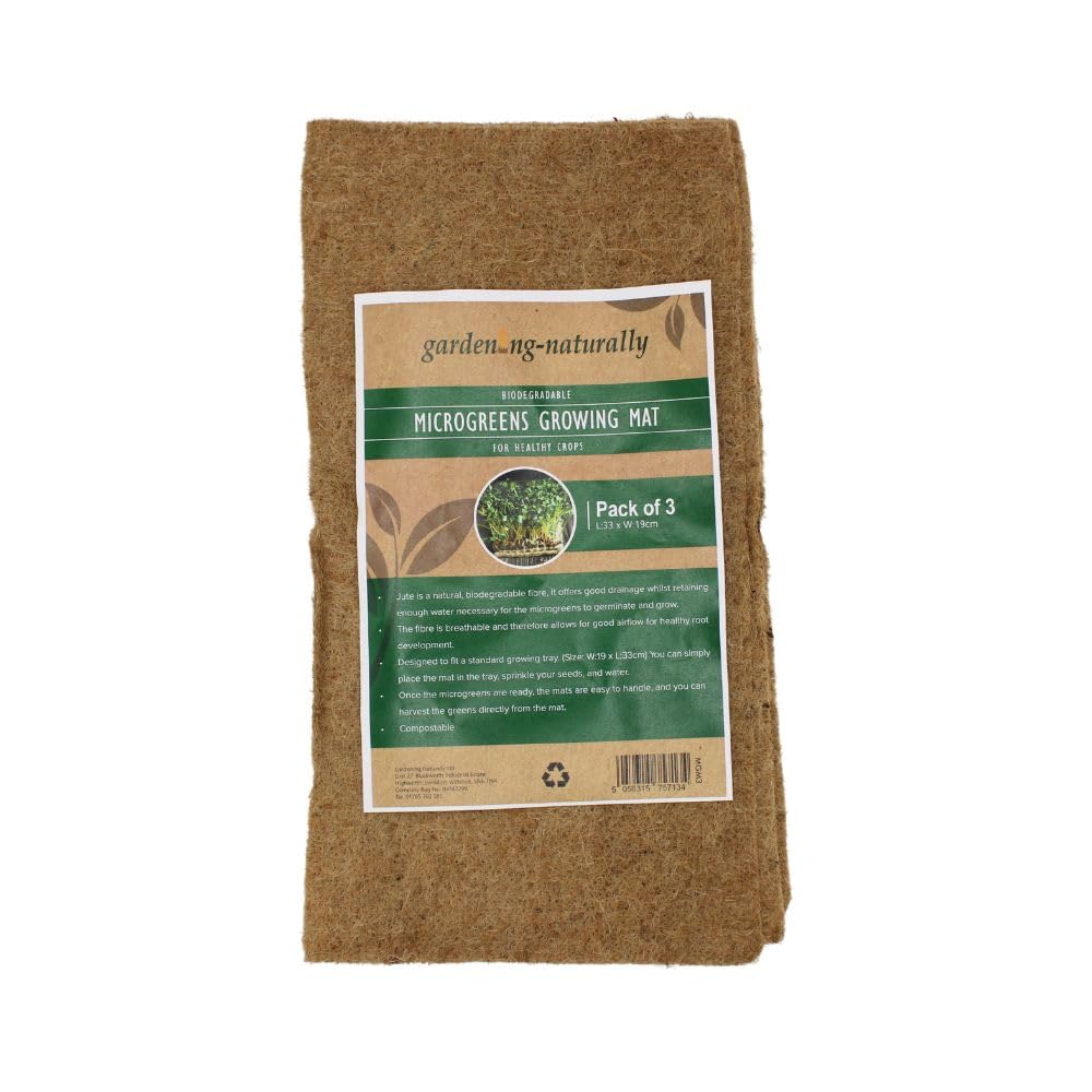 Tildenet Beige/Light/Brown Jute Mat For Growing Microgreens (Triple Pack)