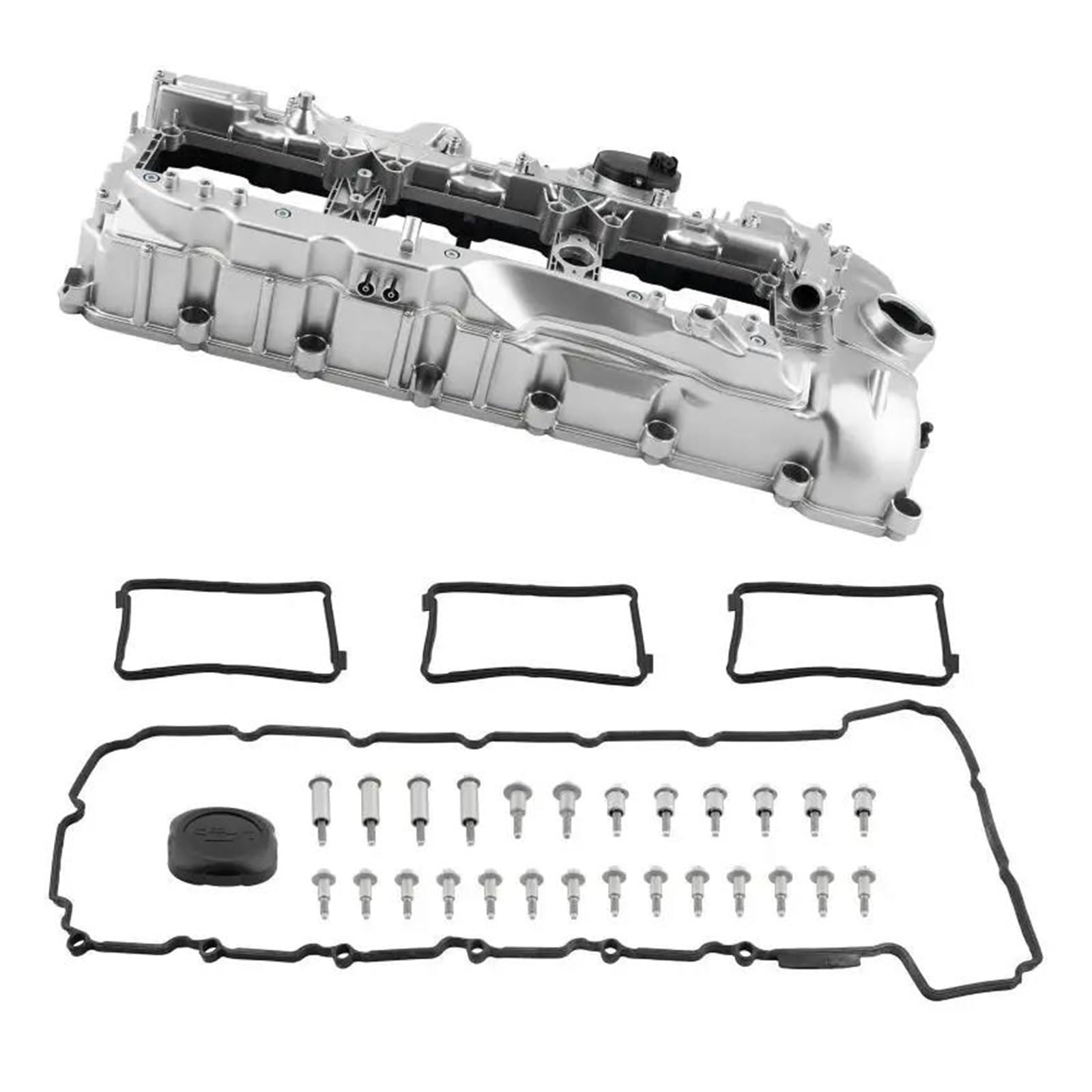 Guarnizione Coperchio Punterie 11127570292 Coperchio Valvola In Alluminio Con Guarnizione Per BMW 135i 335i 640i 740i X3 X5 N55 Per N55B30 335i 535i 640i 740i 3.0L