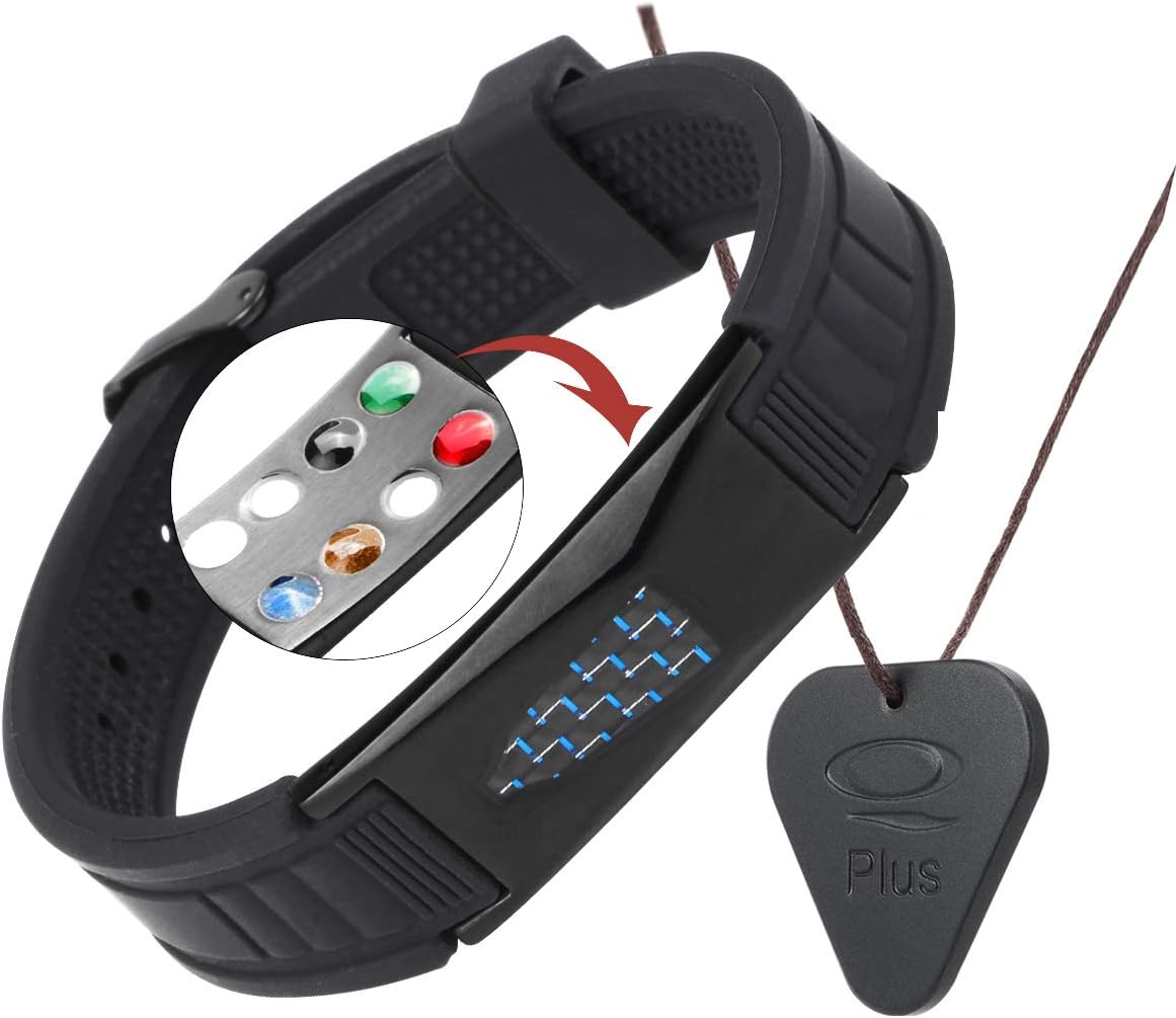 7 in 1 Necklace Pendant and Bracelet (Set), Health Engery Bracelets, Sports Magnetic Bracelet for Men/Women- Waterproof and Fits All Wrists