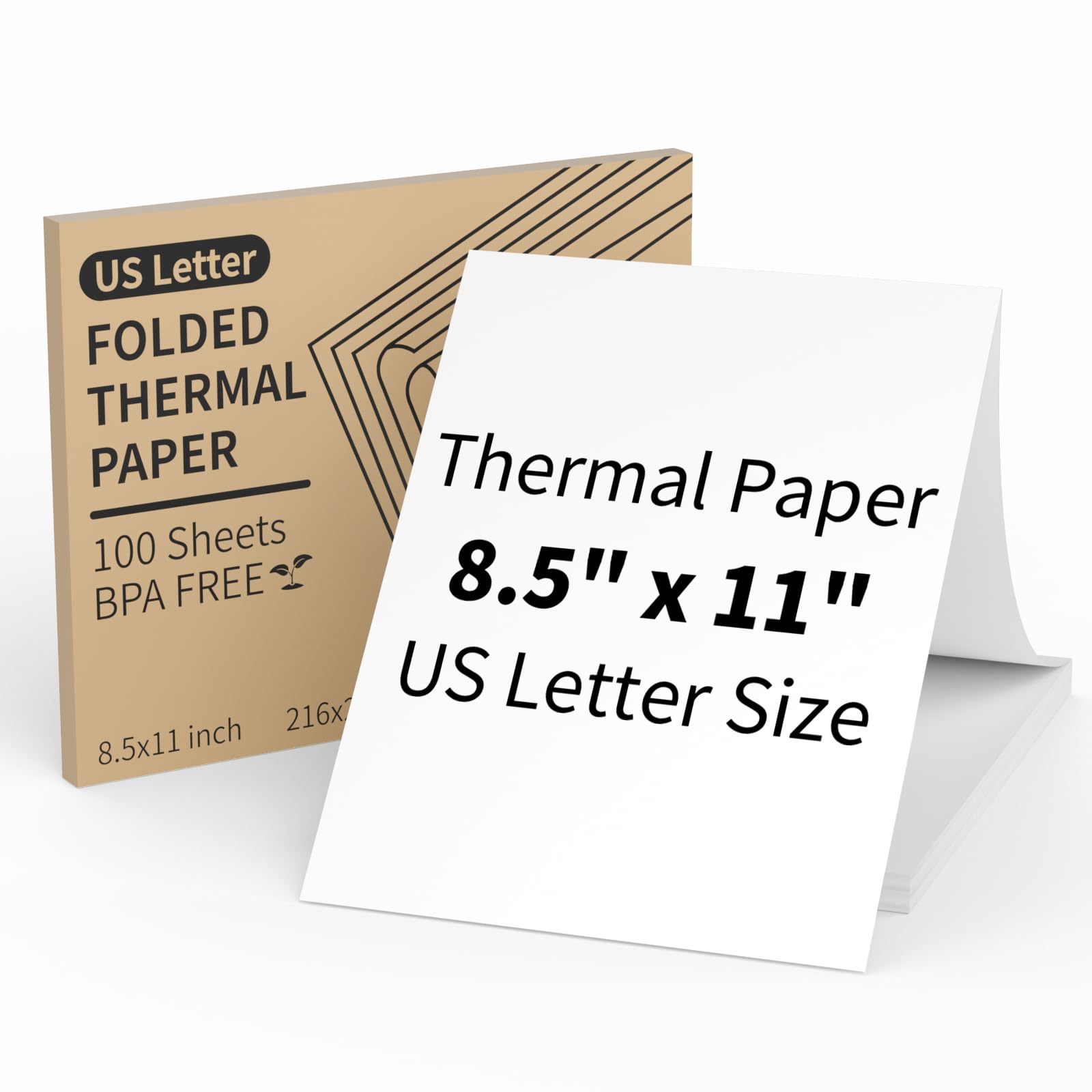 MFLABEL 8.5x11 Thermal Paper - 10-Year Fade-Proof! 100-Sheet Letter Size for Portable Printers (Compatible with iDPRT/Peripage/Munbyn) | BPA-Free Quick-Dry | Not for Laser/Inkjet