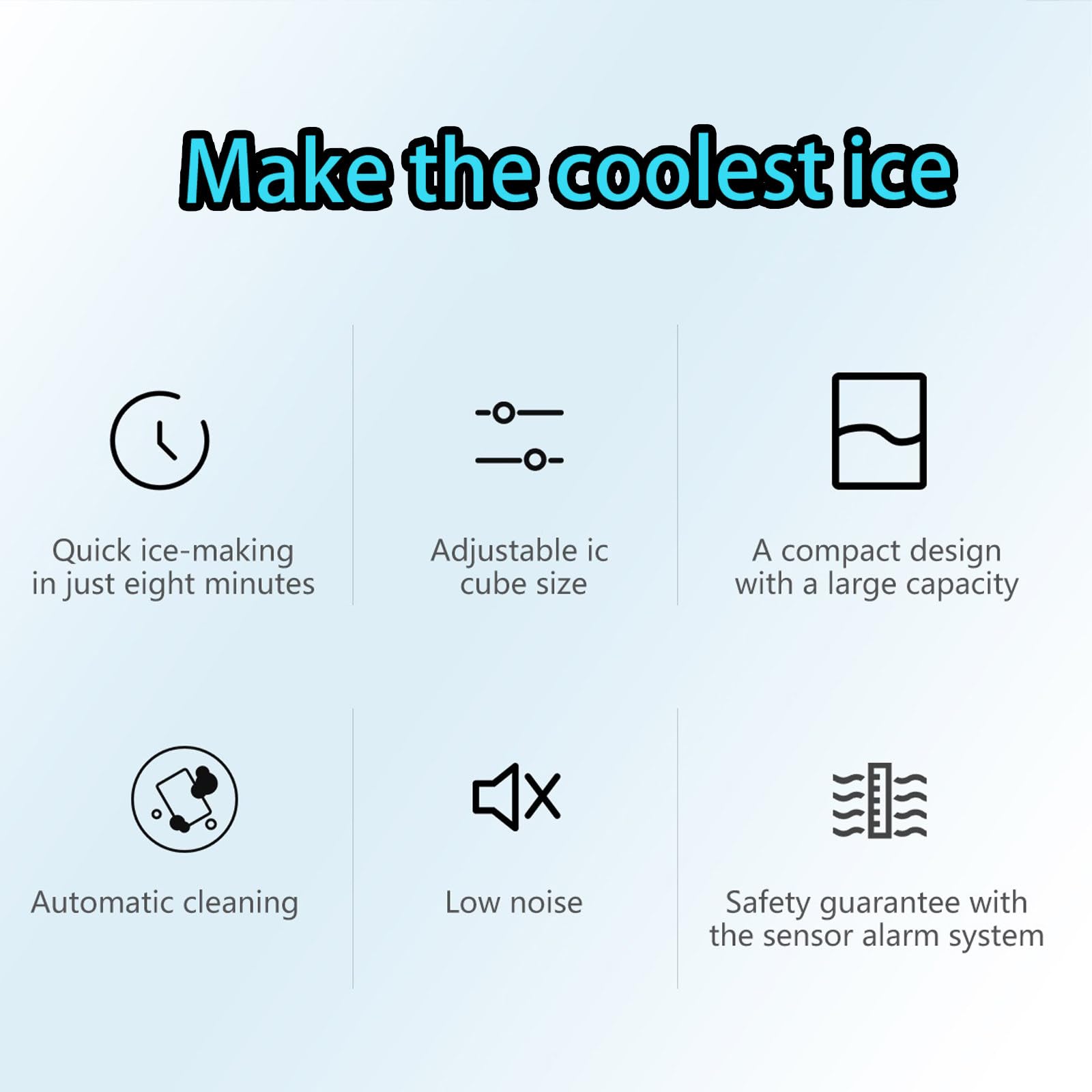 MáQuina para Hacer Hielo En Encimera, MáQuina para Hacer Hielo PortáTil, 12 Kg En 24 Horas MáQuina para Hacer Hielo EléCtrica para El Hogar/Cocina/Oficina, Autolimpieza,Black